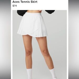 Alo white tennis skort- never worn, retails for $74. NO TAGS
